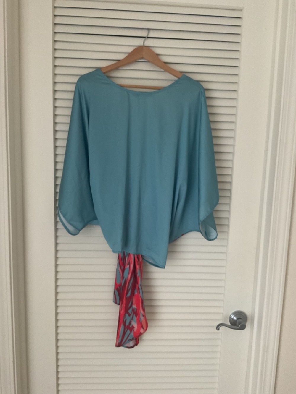 Ramona LaRue Coral Reef Tie Blouse Blue - Picture 5 of 6